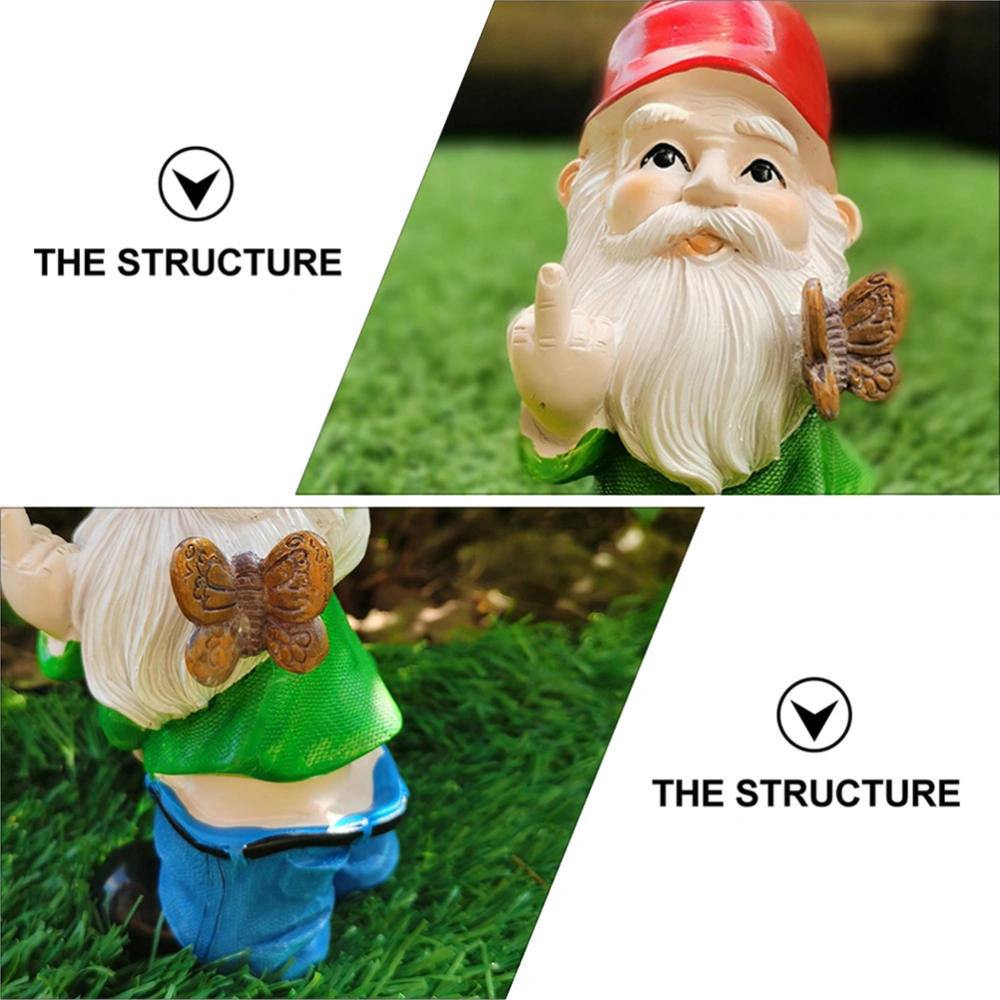 1pc Cartoon Resin Dwarf Statue Desktop Figurine Garden Lawn Craft Decoration