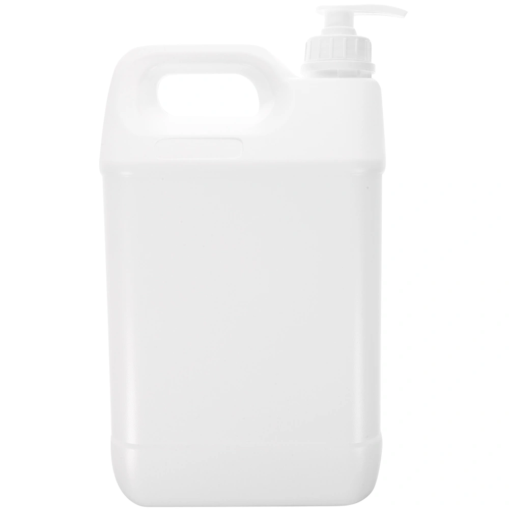 5L Pump Bottles Sterilization Liquid Plastic Liquid Soap Cosmetics Chemical Storage Container (White)