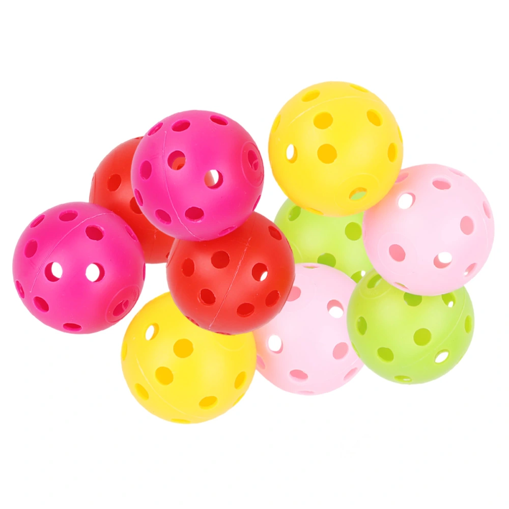 12pcs Perforated Plastic Play Balls Hollow Practice Training Sports Balls (Mixed Colors)