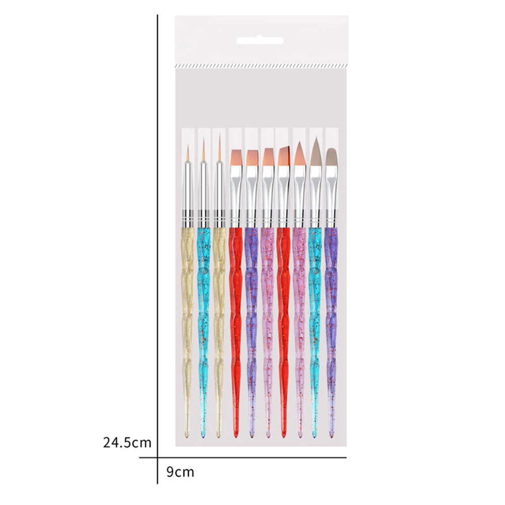 10Pcs Nail Art Pen Painting Manicure Line Drawing Colored Drawing Pen Nail Art Supplies(Pink)