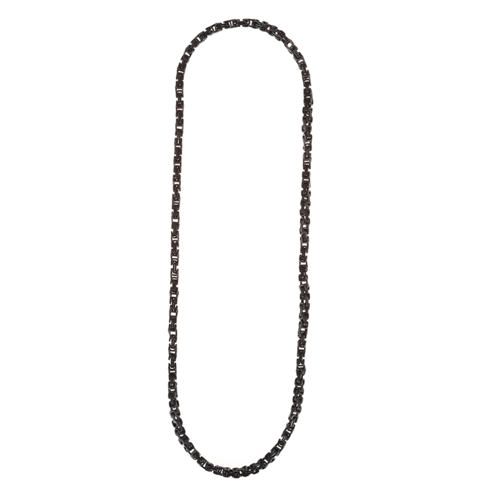 Mens Fashion Cool Titanium Steel Chain Link Necklace (Black)