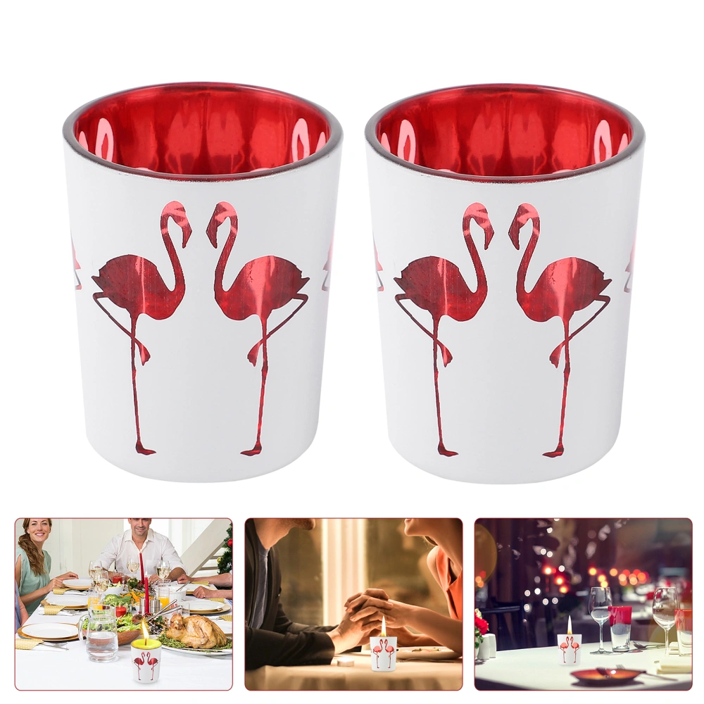 1 Set 2 Pcs Christmas Candle Holders Creative Aromatherapy Candle Cups (Red)