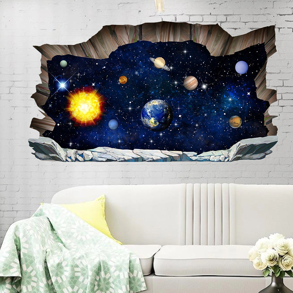 3D Removable Wall Paste Mural Universe Planet Art Sticker for Bedroom Living Room