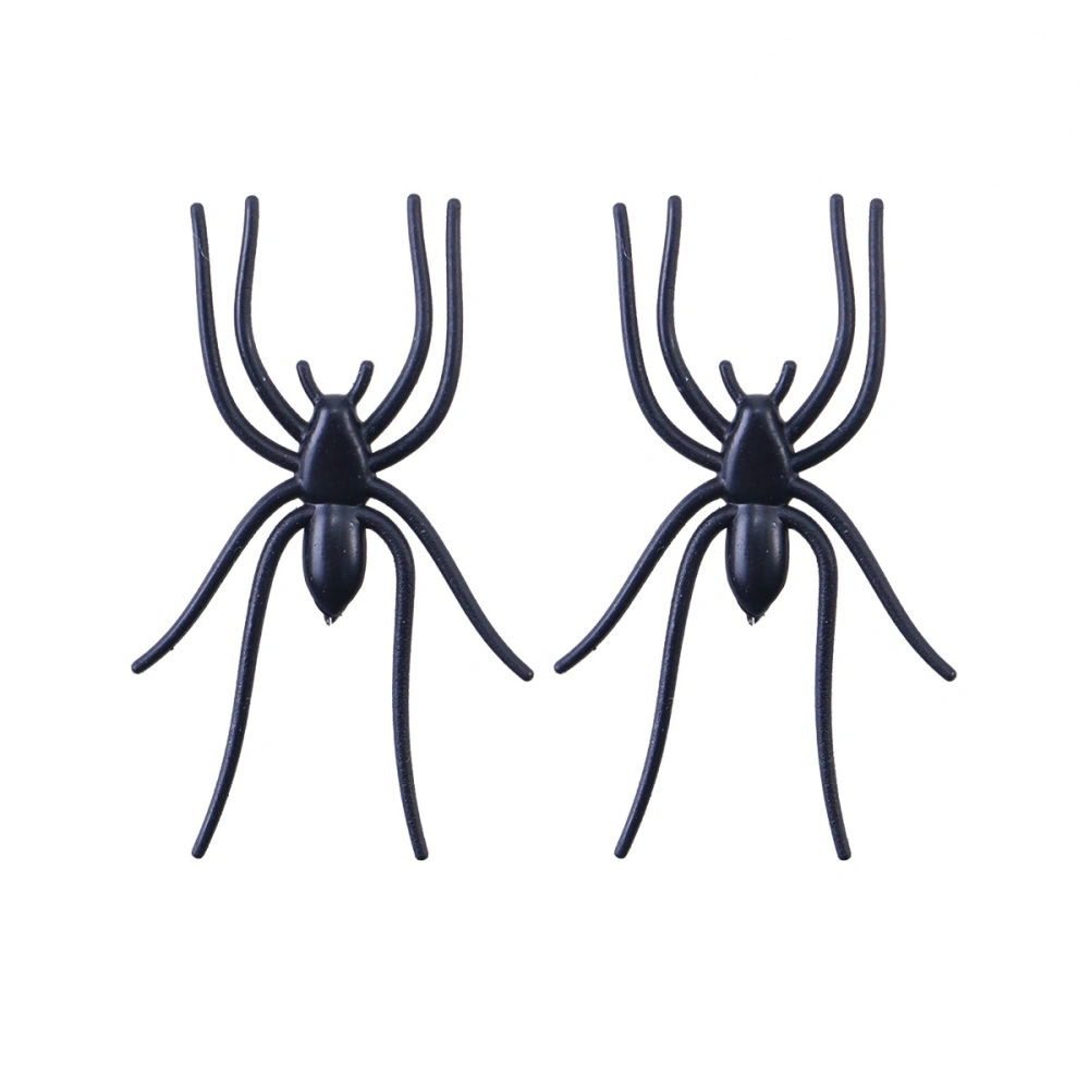 50 Pcs Plastic Black Spiders Prank Joking Funny Gadgets Horrific Decor for Halloween Parties Carnivals Costume Party (Black)