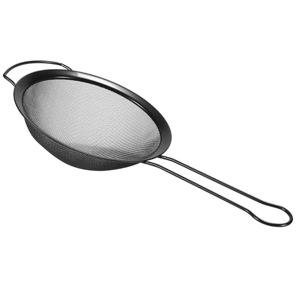 1pc Stainless Steel Strainer Sieve Sloping Grain Wide Kitchen Gagdet for Home (Black)