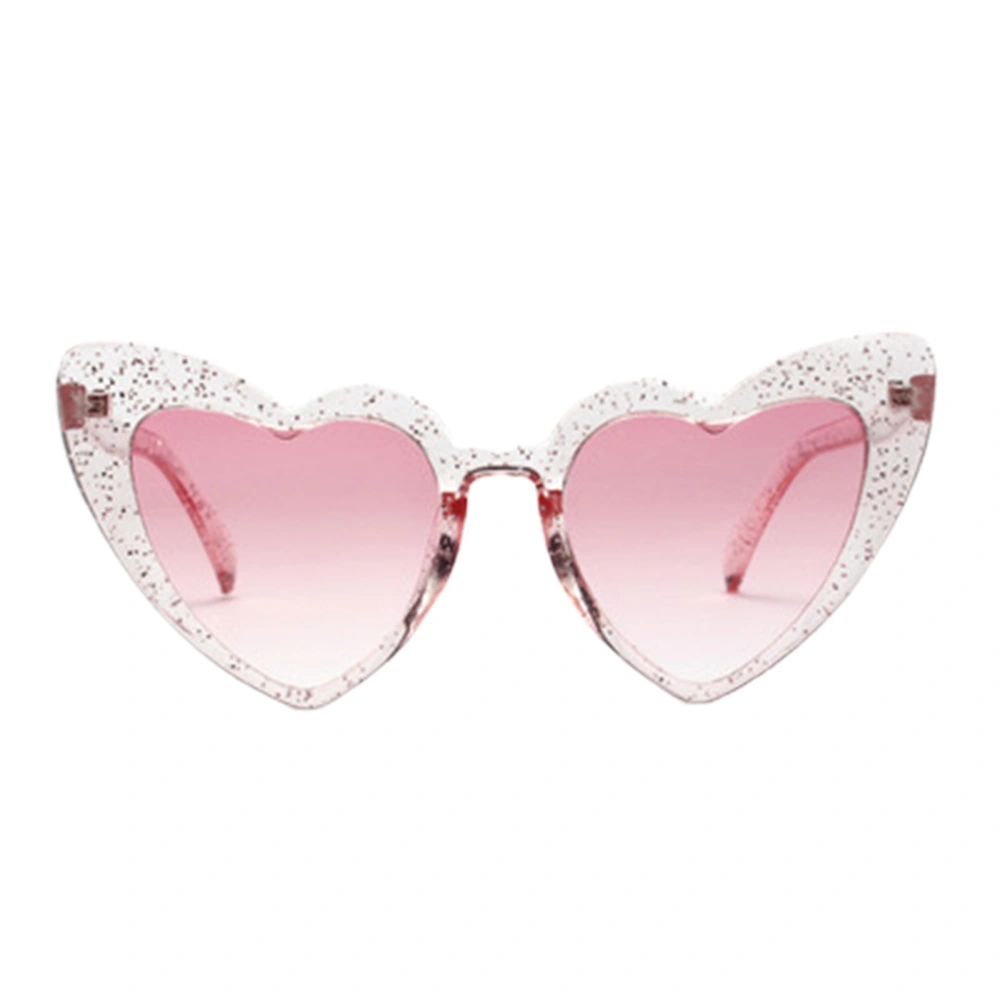 Fashion Love Heart Sunglasses Heart Shape Party Glasses Plastic Glasses Eyewear Accessories for Lady (Pink)