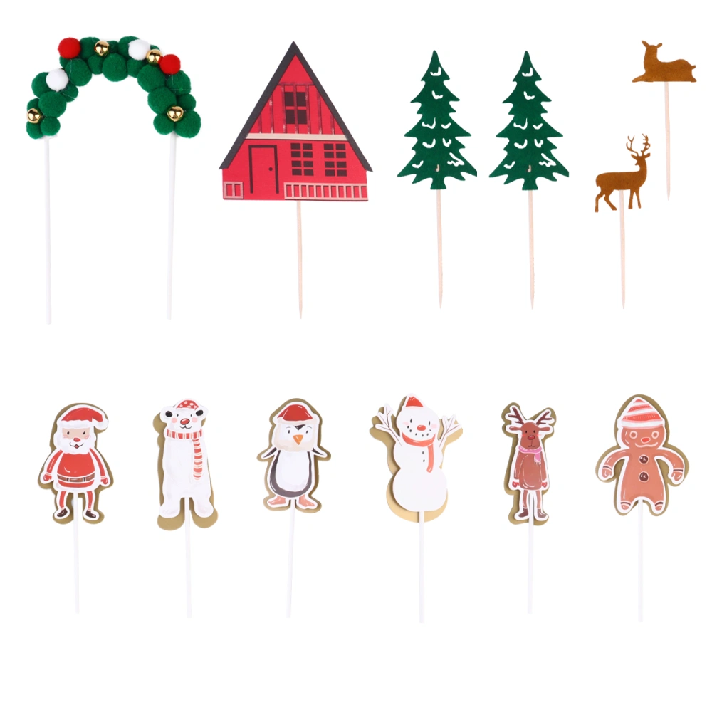 1 Set of Christmas Cake Topper Paper Set Paper Board Decor for Cakes