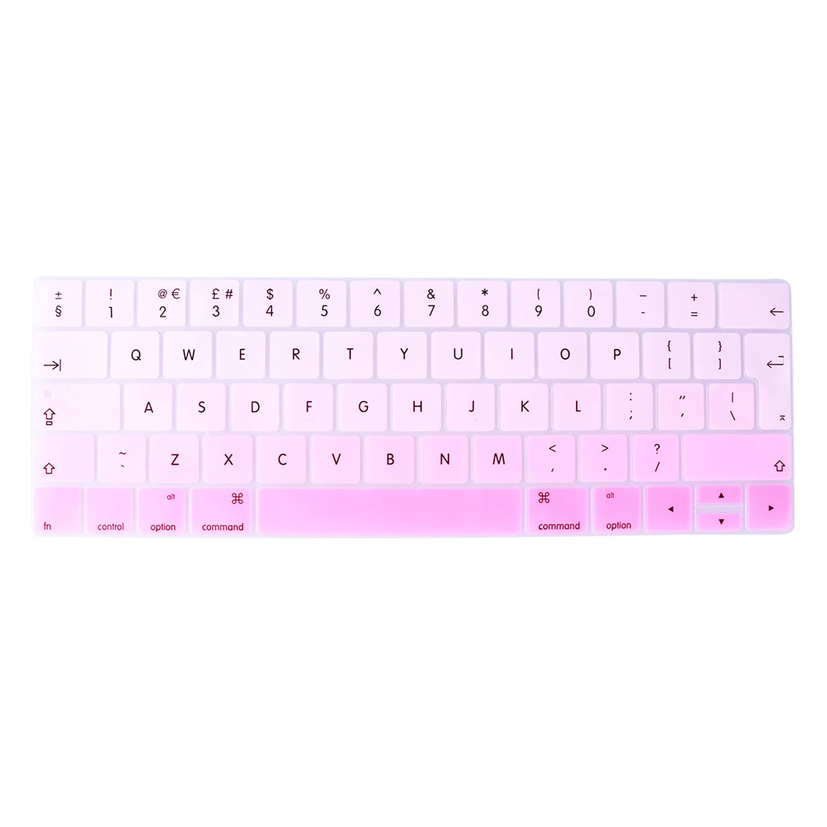 Keyboard Cover Foreign Language Protection Keyboard Membrane Rainbow Keyboard Cover for Apple Pro 13/15 Touch Bar (European Version of English)(Pink)