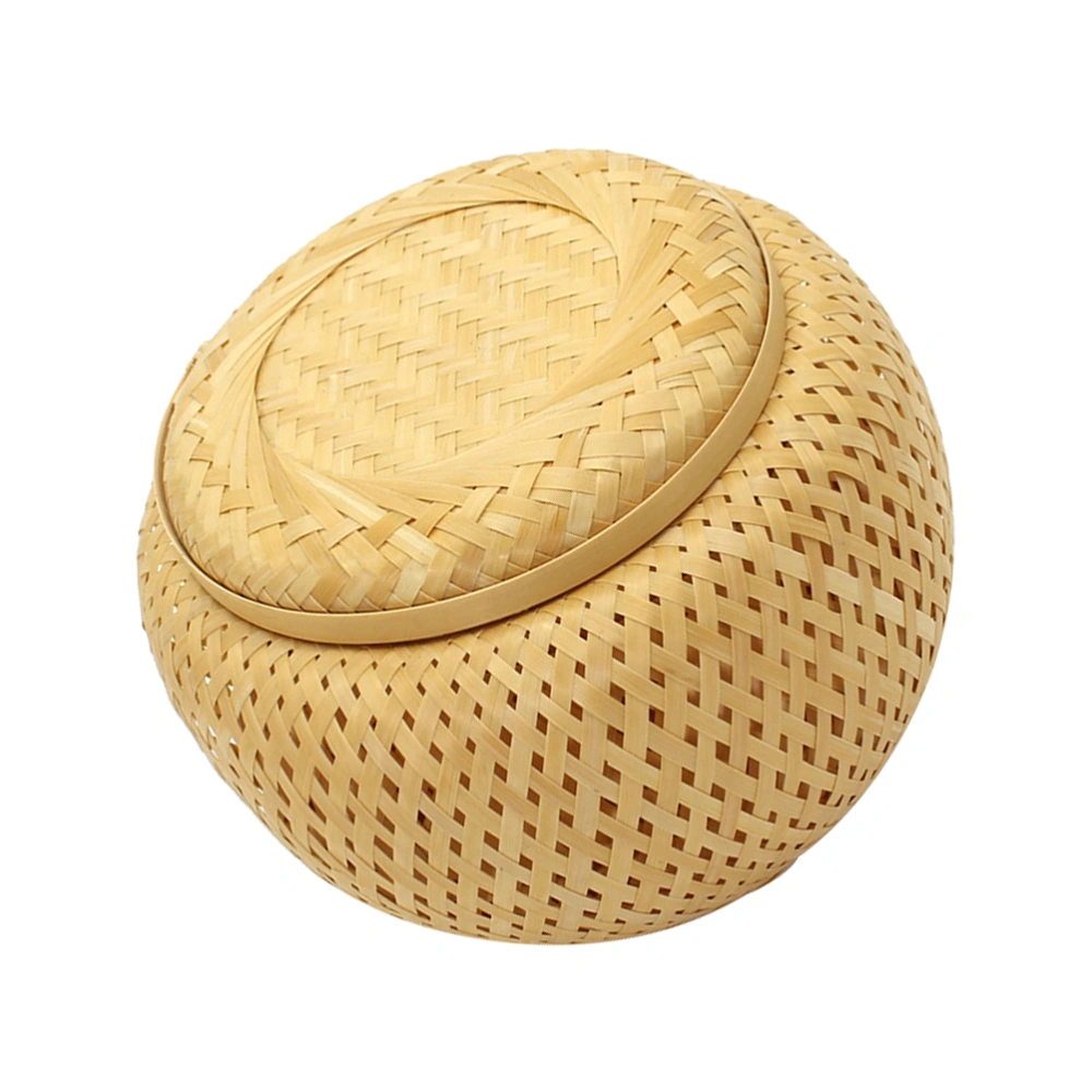 Tea Leaf Storage Jar Food Storage Container Bamboo Woven Basket Handmade Basket