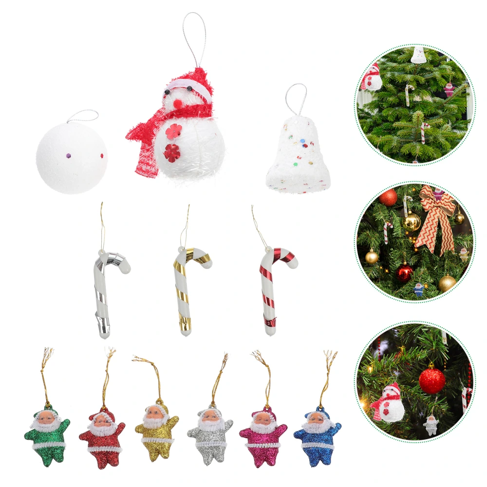 25pcs Christmas Tree Pendant Ornaments  Creative Ball Bell Crutch Hanging Pendants