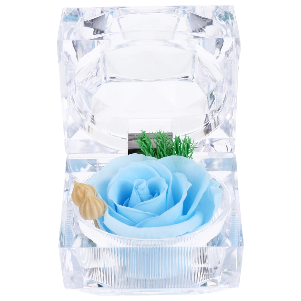 1pc Delicate Preserved Flower Box Chic Jewel Case Romantic Rose Bud Jewel Case