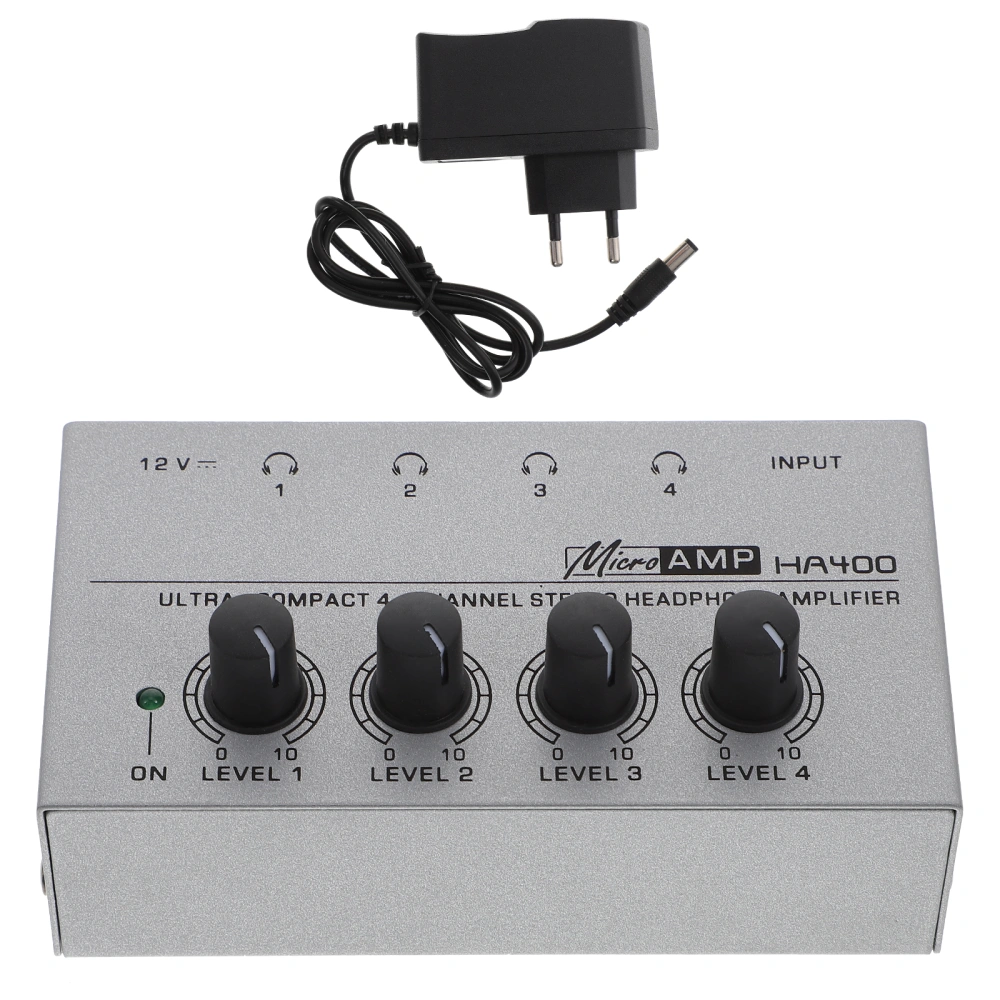 Headphone Amp 4-channel Audio Amplifier Earphone Splitter Headphone Splitter