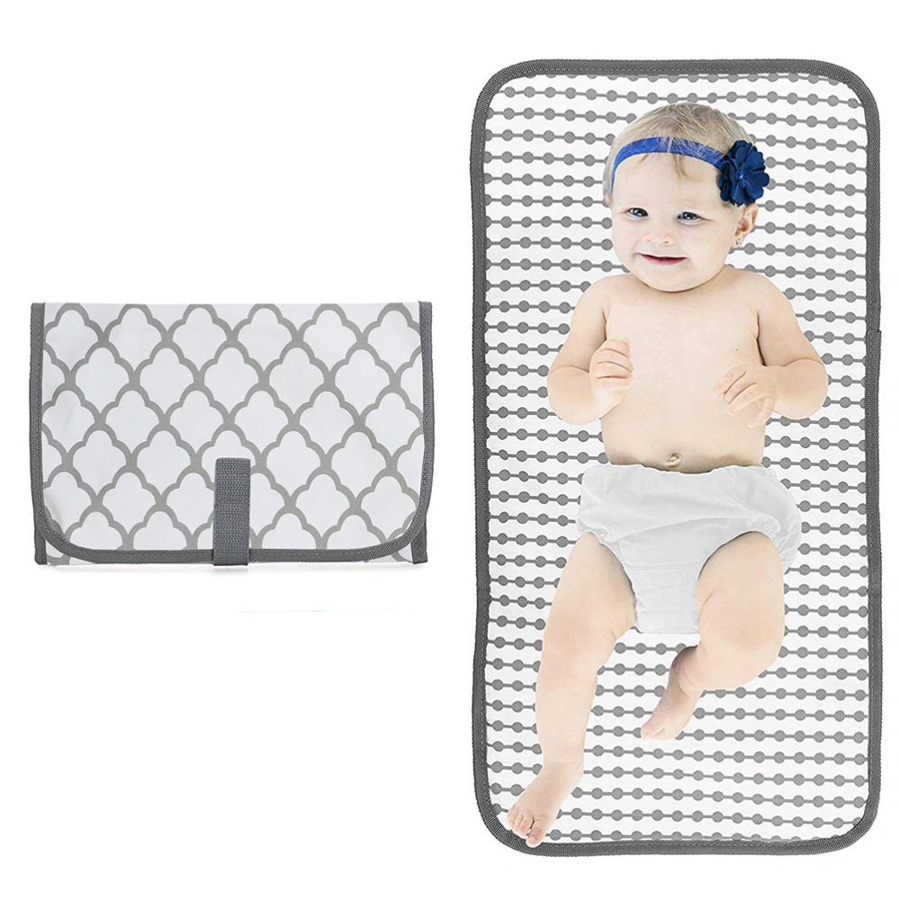 Baby Diaper Change Mat Portable Diaper Pad Portable Urinal Pad Waterproof Mat White (Geometry Pattern)