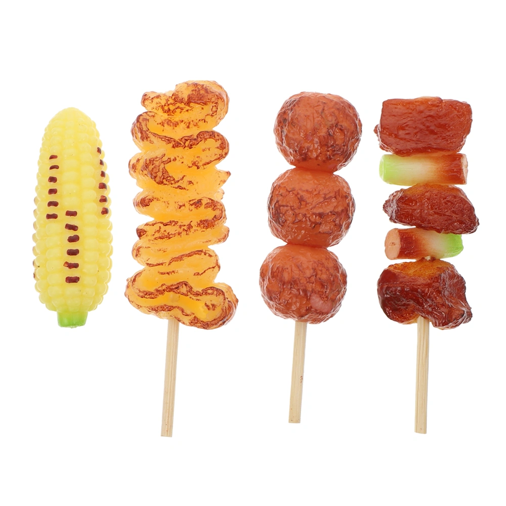 4pcs Simulated Kebab Toys Kids Pretend Toys Kids Educational Playthings (Assorted Color)