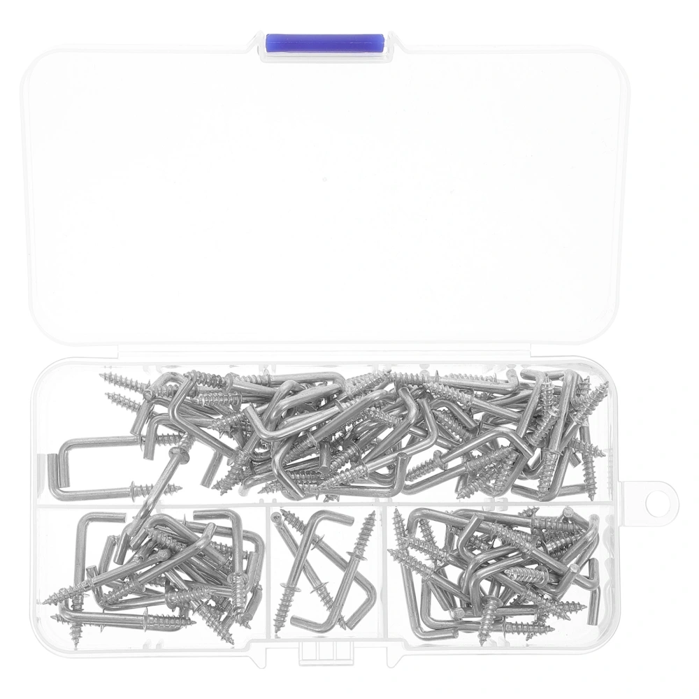 100 Pcs L Shape Self-tapping Screws Right Angle Shape Screw Hooks L Shape Hooks