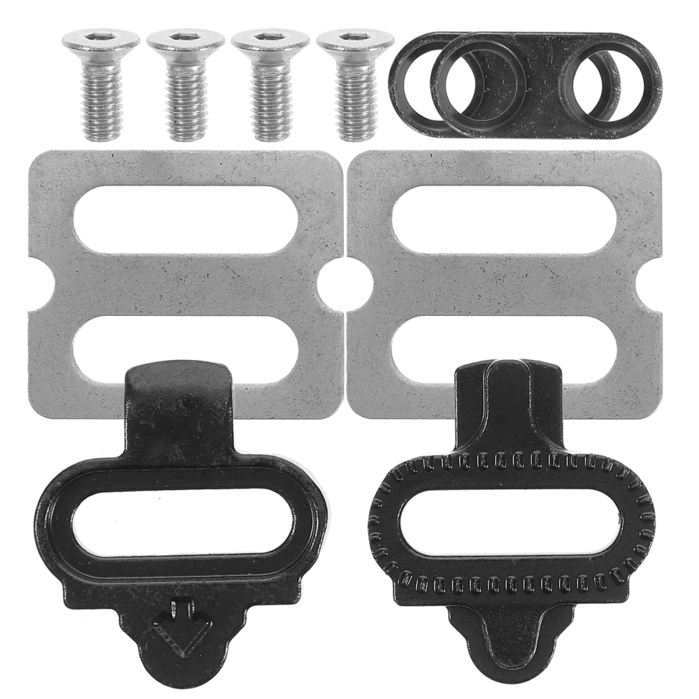 1 Pair SPD Camping Mini Bike Self-locking Pedal Cleats Set Cycling Pedal Accessories Clip-in Clips Kit (Black)