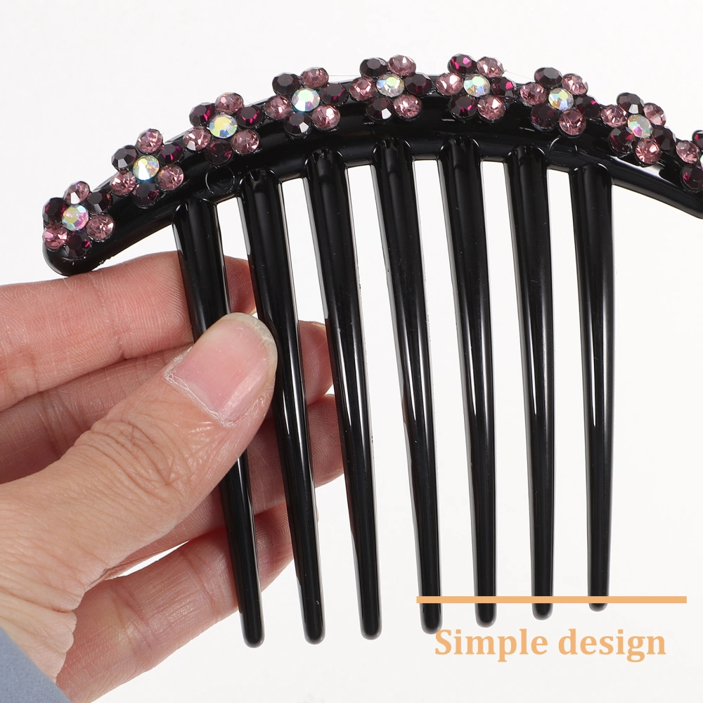 1pc Crystal Hair Combs Temperament Flower Hair Jewelry Inserted Comb Hair Accessories for Women Girls (Random Color)