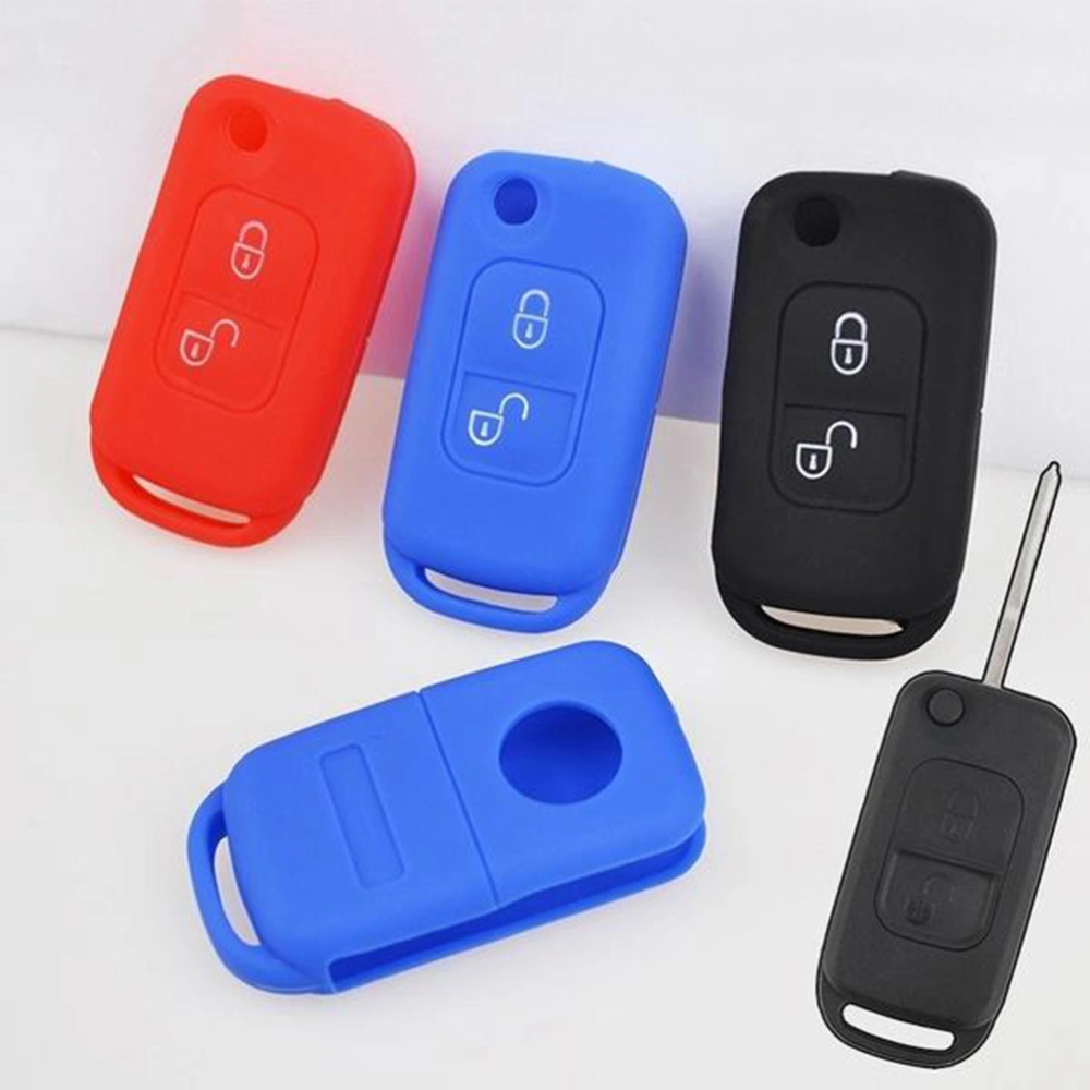 Silicone Key Remote Protective Cover Case Car Accessories for Mercedes-benz (Red)