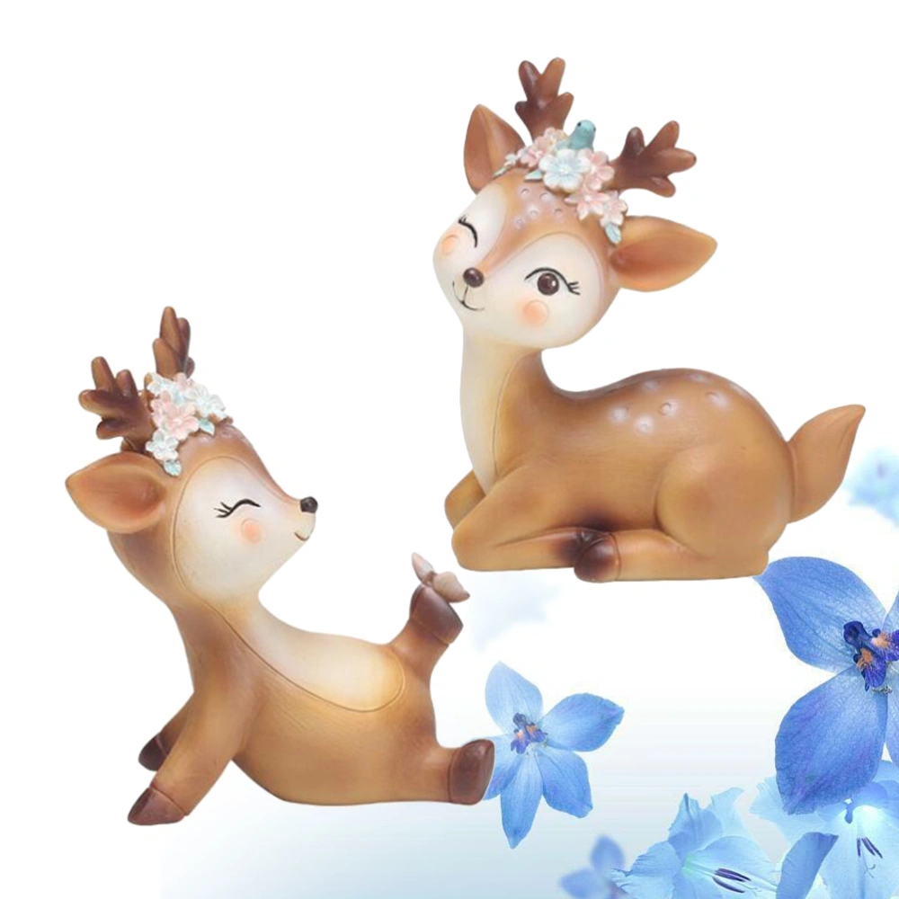 2 pcs Elegant and Naughty Creative Sika Deer Shape Decoration for Home or Car Decoration