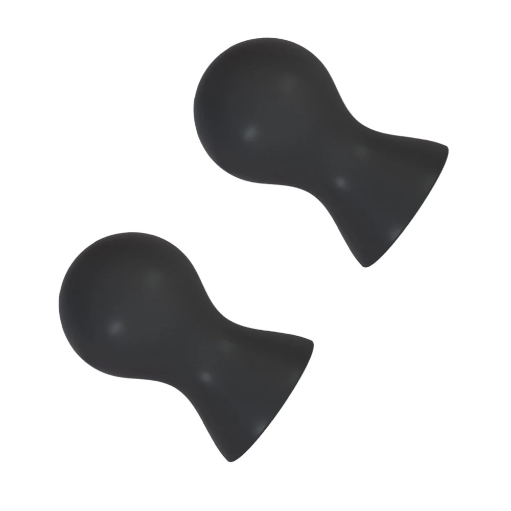 1 Pair Black Mini Sucker Silicone Vacuum Vibrating Breast Suction Cup Body Massager Flirting Sex Toy For Women- Size S