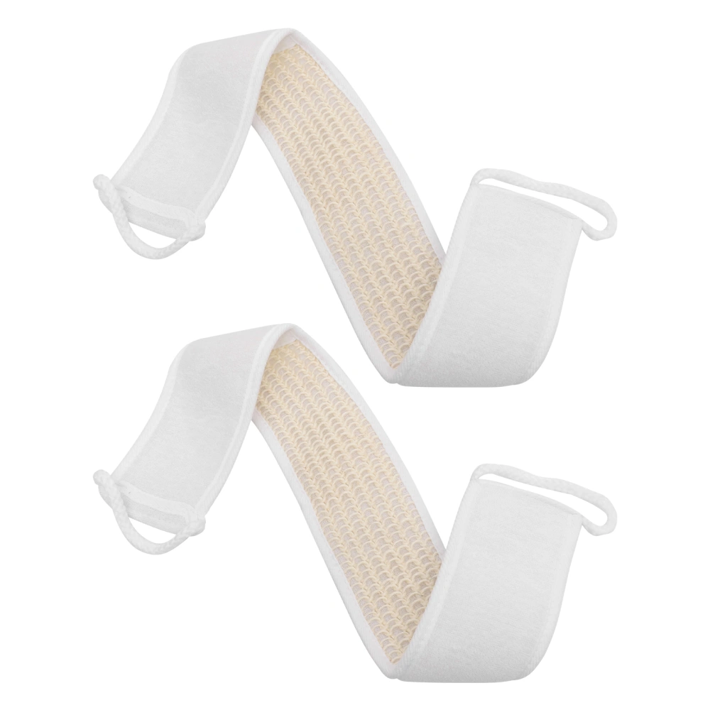 2pcs Wash Strip Back Rub Strip Body Exfoliating Towel Bath Accessories (White)