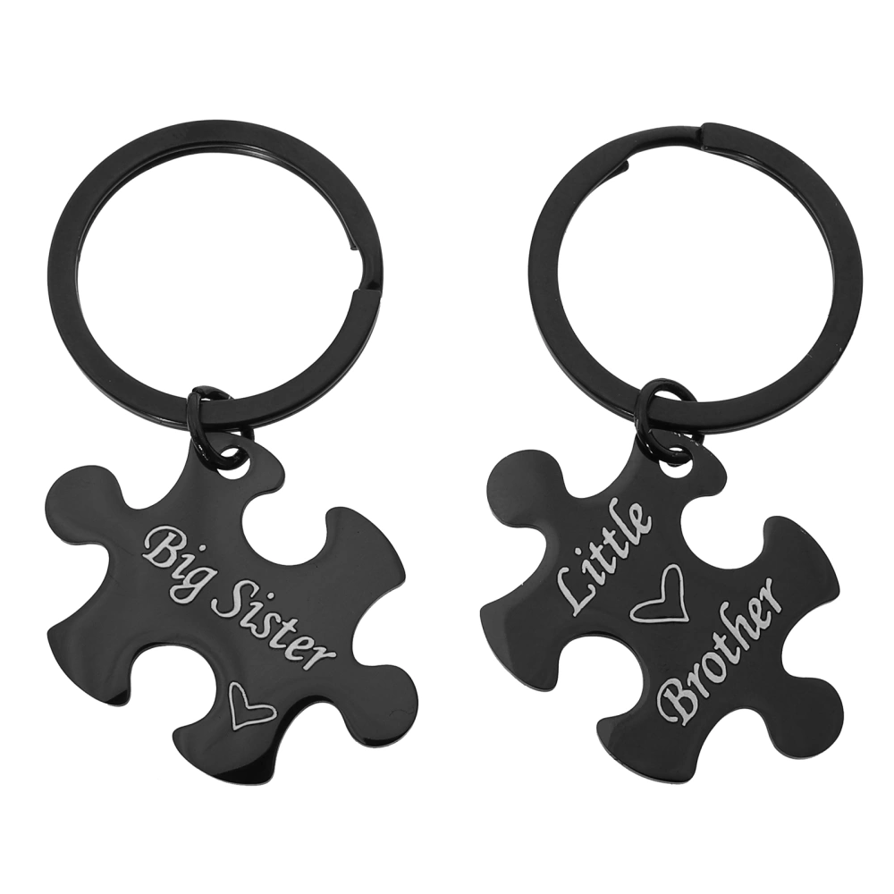 1 Pair Sister Brother Key Ring Matching Key Chain Family Gifts Puzzle Key Chain