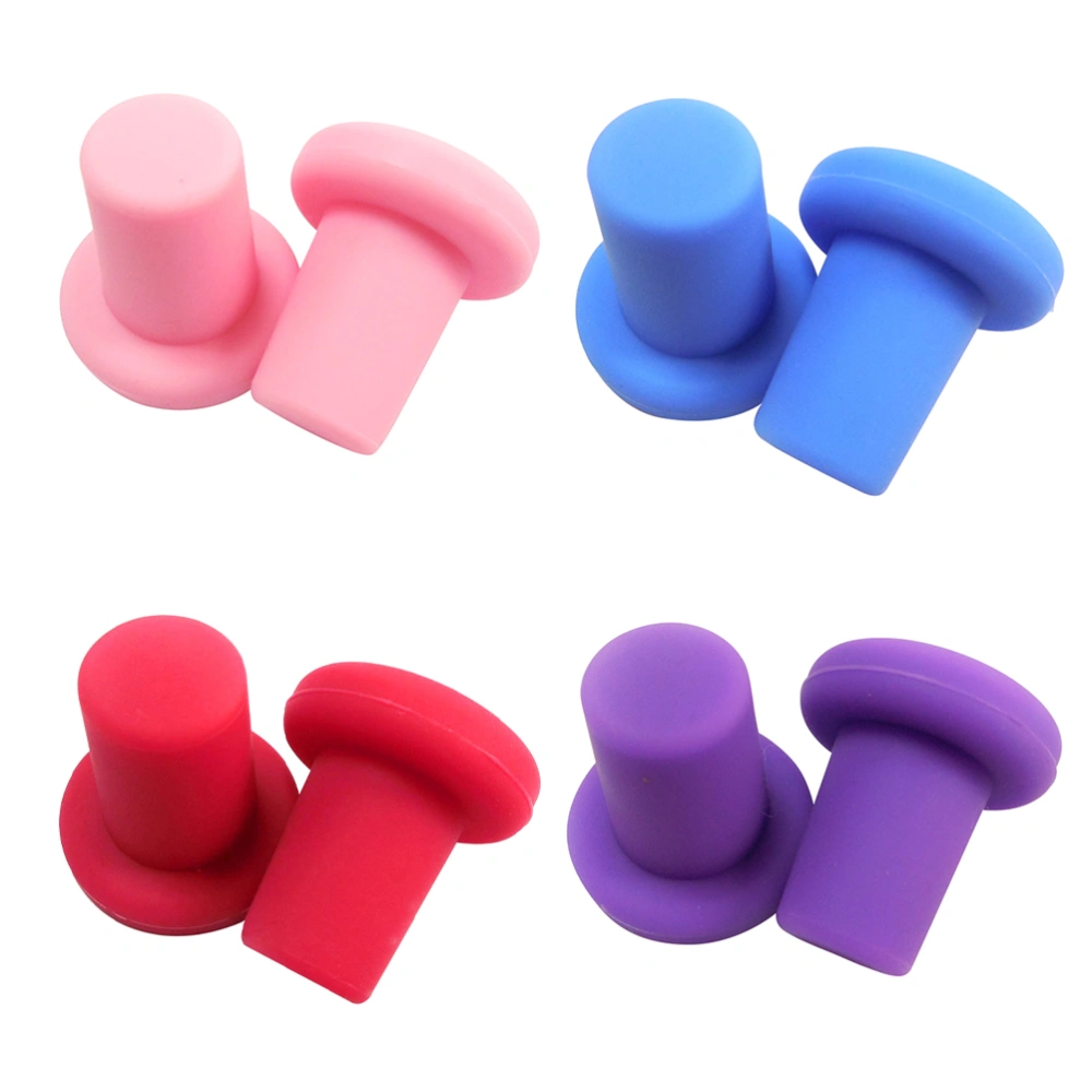 4pcs Silicone Wine Stoppers Champagne Plug Beverage Preservation Tool for Bar