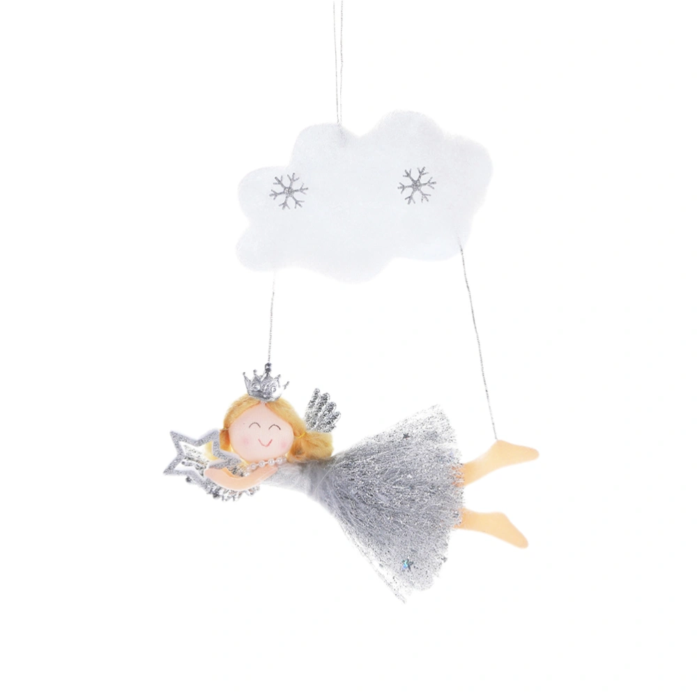 Simple Style Angel Doll Toy Desktop Ornaments Home Decoration Gift for Christmas Holiday Party Birthday Grey Pentagram Cloud Angel