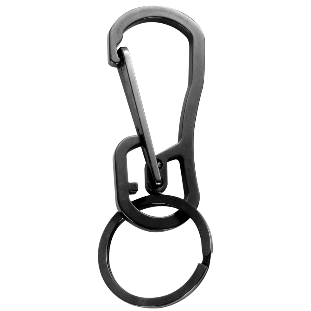 1pc Stainless Steel Key Chain Simple Design Metal Key Ring Key Holder for Men Women (Black)