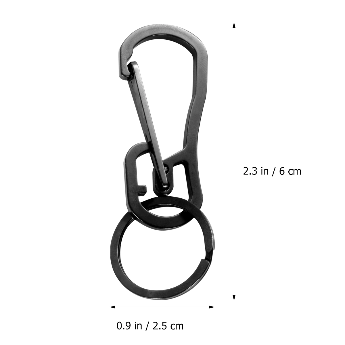 1pc Stainless Steel Key Chain Simple Design Metal Key Ring Key Holder for Men Women (Black)