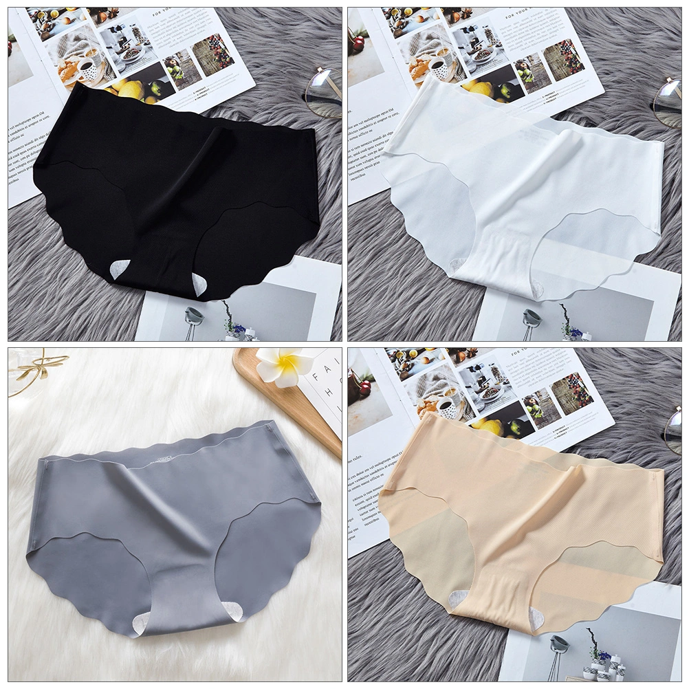 5pcs Women Pure Color Breathable Triangle Pants (Black, White, Pink, Light Grey)