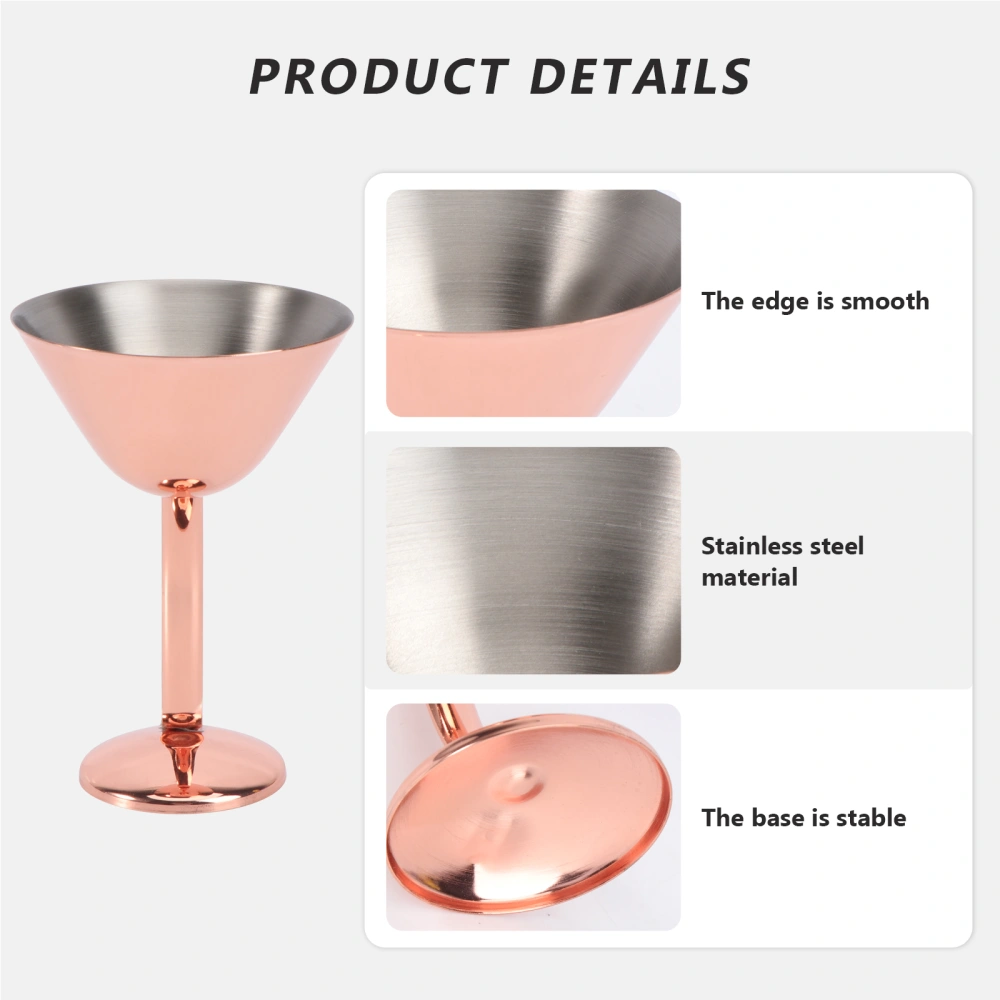 Stainless Steel Stemmed Cocktail Glasses Shatterproof Rose Golden Wine Goblet Toasting Glasses Cocktail Cup