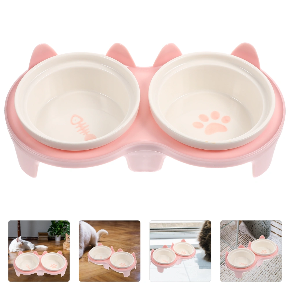 1 Set of Raised Cat Bowl Pet Bowl Standing Cat Footed Bowl Pet Water Bowl Slant Pet Bowl