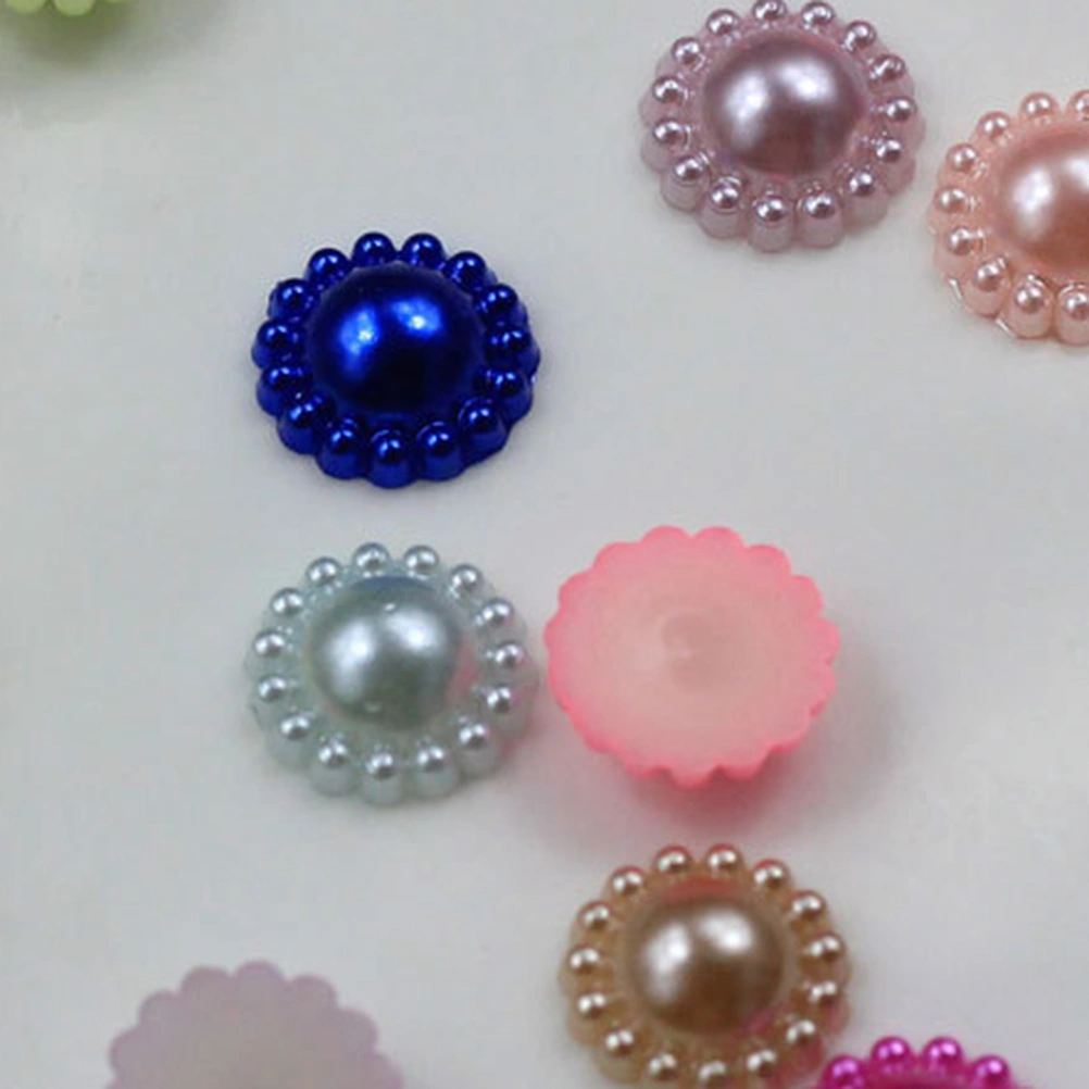 200 pcs 12mm ABS Snow Pearls Flat Bottom Half Shaped Pearls Imitation Hand Craft DIY Accessories Cream Glue Mobile Phone Shell Decoration (As Shown)