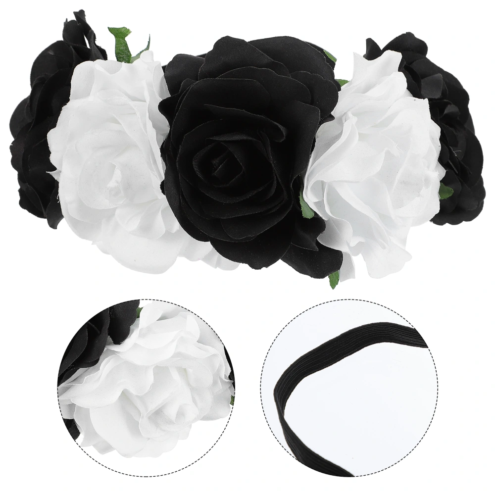 Flower Crown Rose Floral Headband Xmas Halloween Party Wedding Hair Accessory