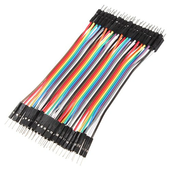 40pcs 10cm 2.54mm Male to Male Color Jumper Wires Cables Compatible for Breadboard