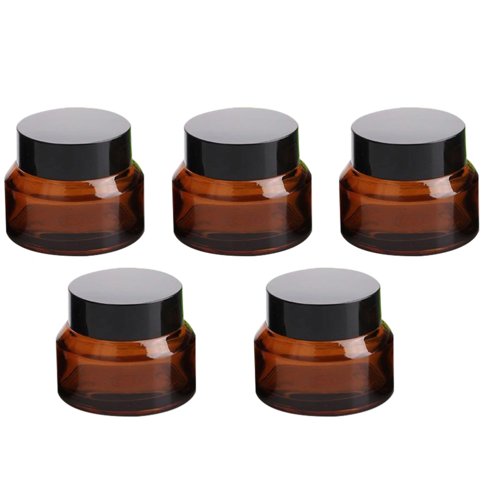 5 Pcs Dark Brown Light-proof Glass Travel Bottles Face Eye Cream Empty Bottles