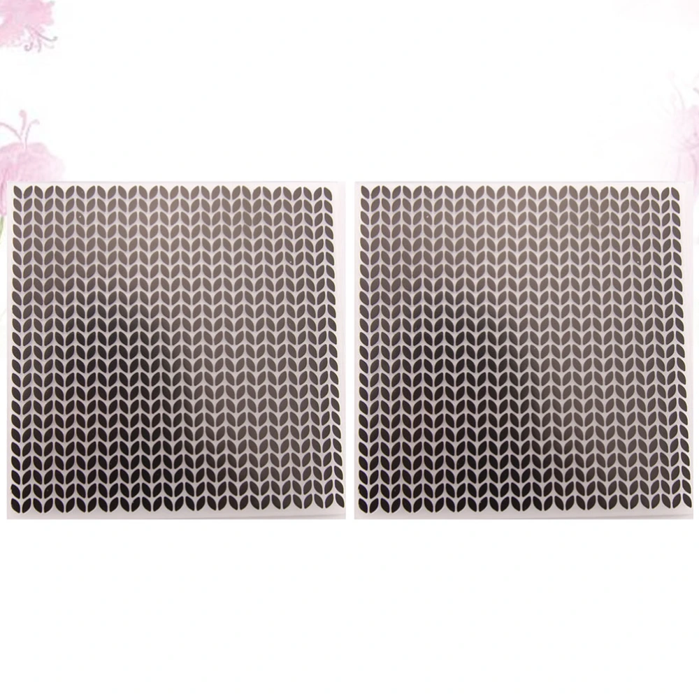 2Pcs Bump Embossing Dies Plastic DIY Template Handmade Art Craft DIY Stencil (Leaves Pattern)