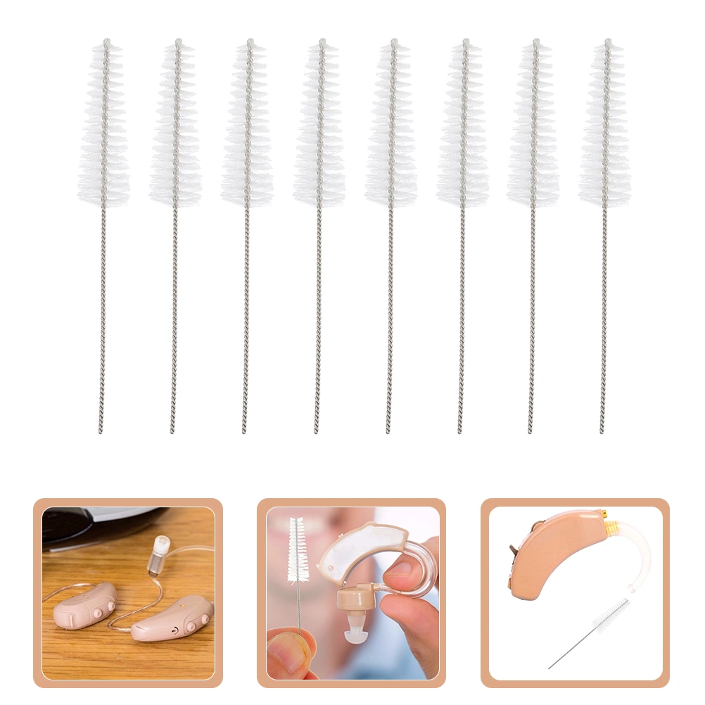 8pcs Hearing Aid Nylon Brushes Hearing Aid Tool Brushes Hearing Aids Vent Brush