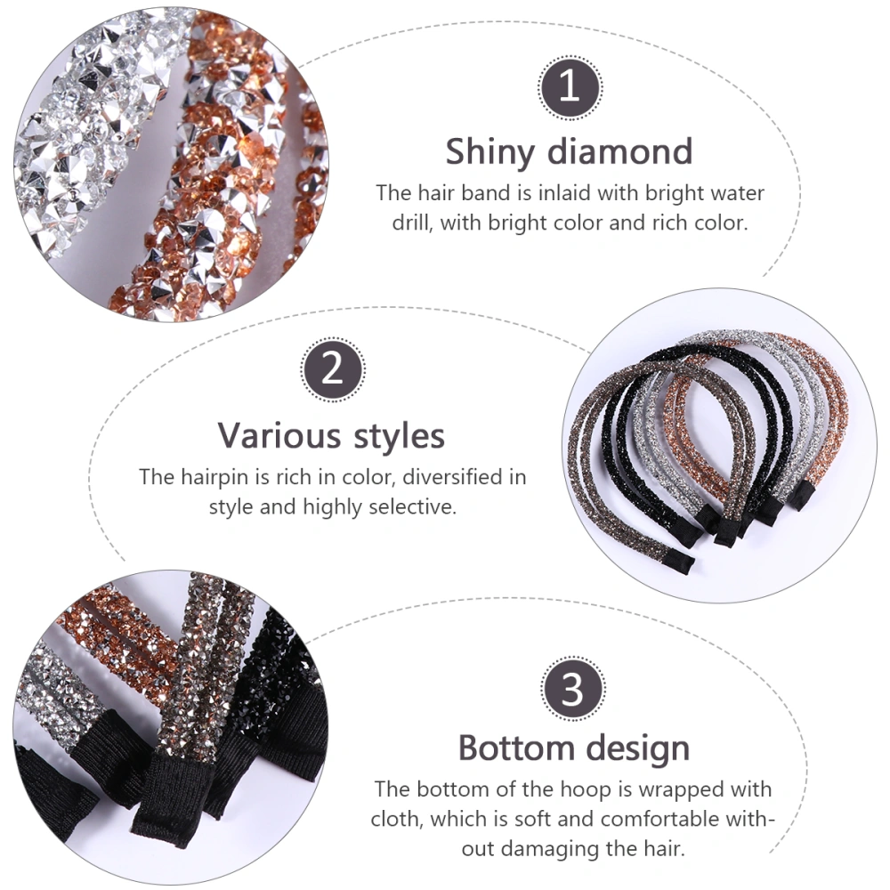 4pcs Rhinestone Hair Artificial Diamond Hair Band Beautiful Headwear Hair Accessories (Assorted Color)