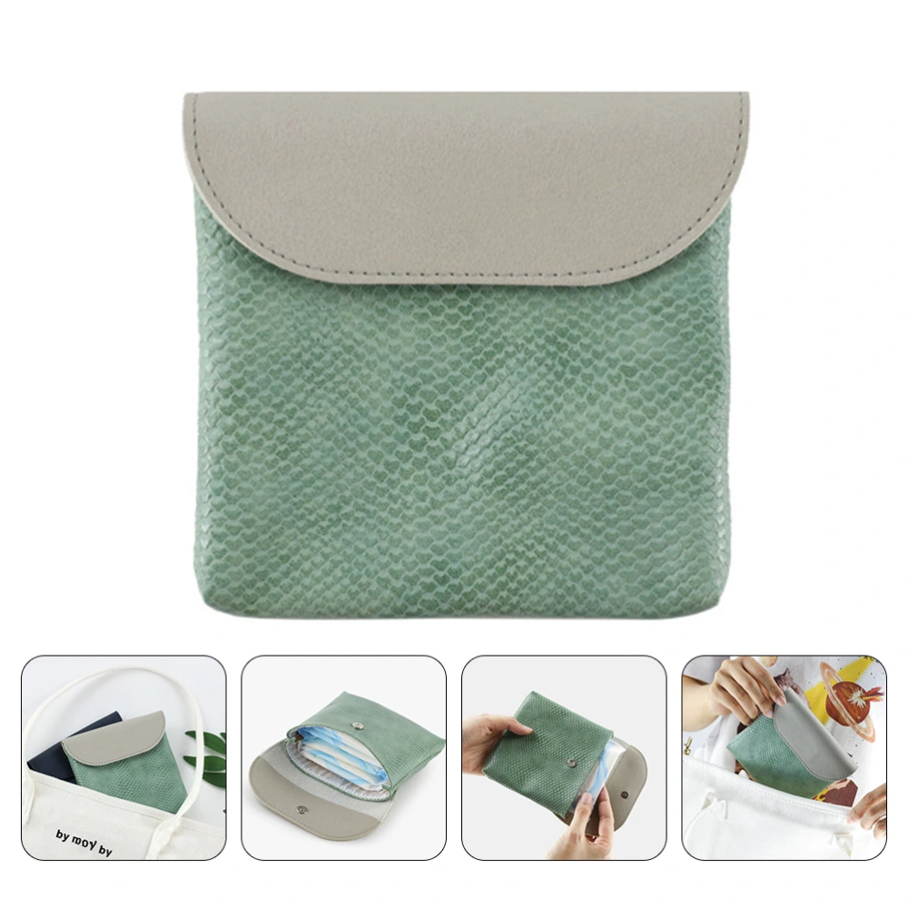 1Pc Portable Large Capacity PU Storage Bag Snake-print PU Leather Coin Wallet