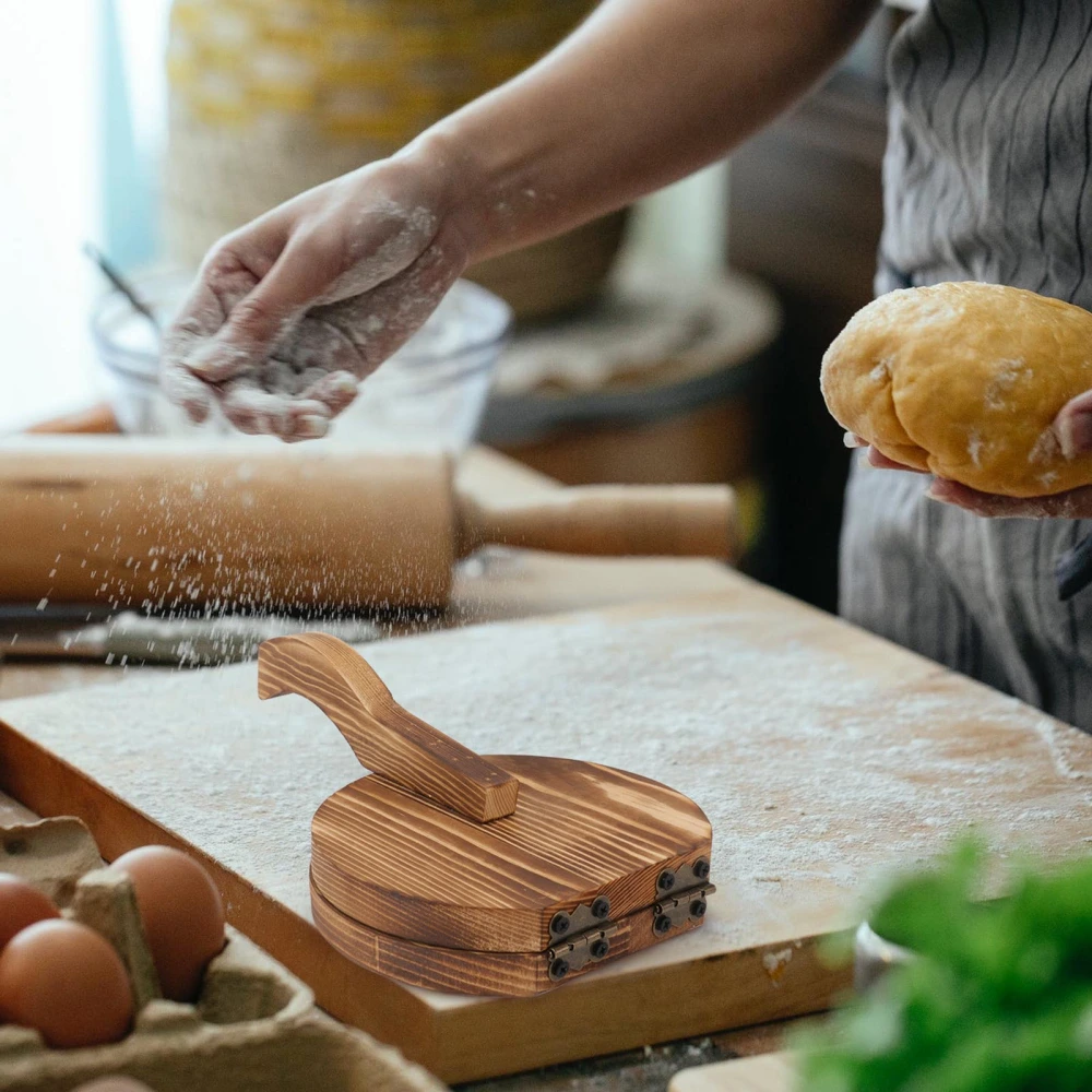 1Pc Wooden Dumpling Maker Wrapper Round Pastry Dough Cutter Kitchen Accessory