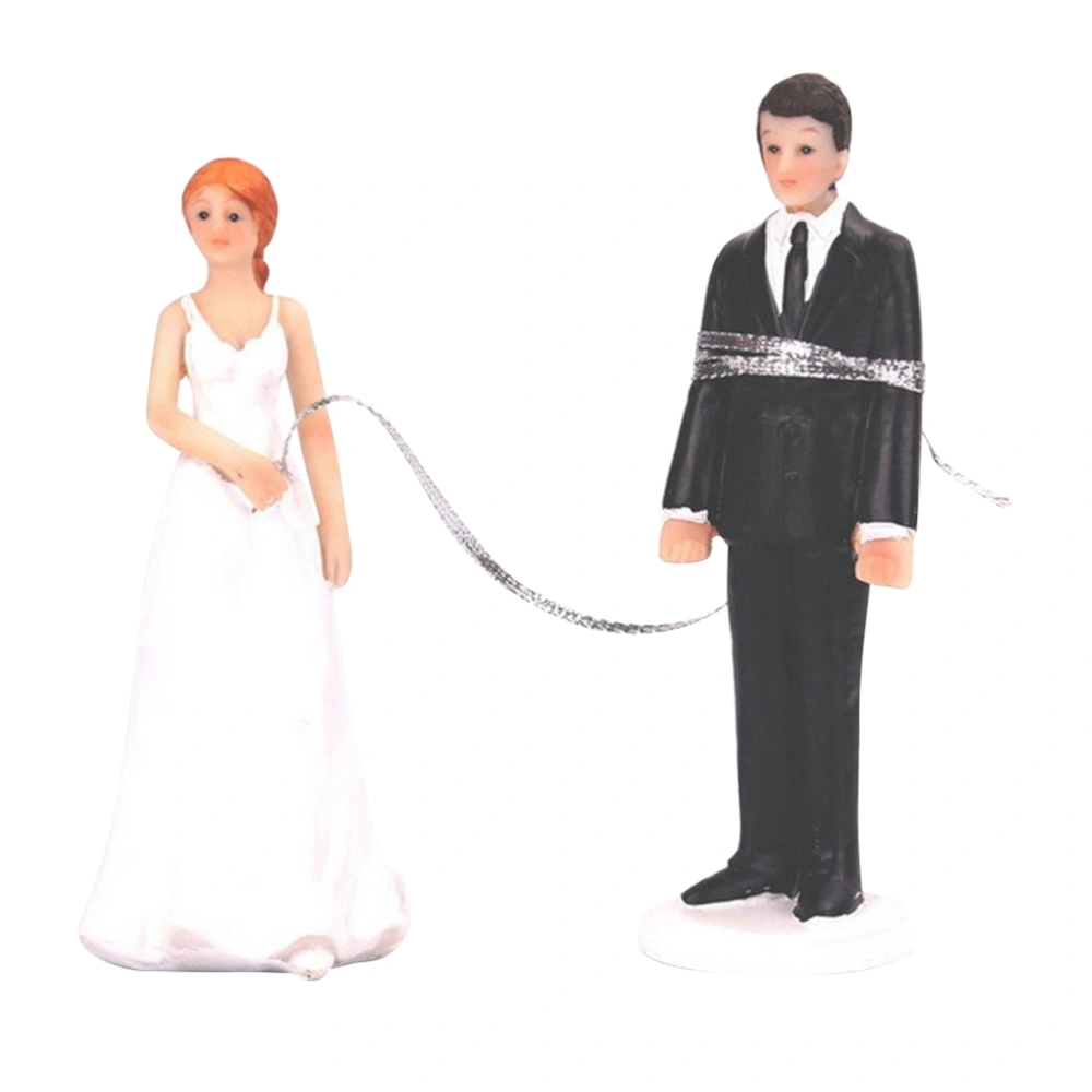 Elegant Synthetic Resin Bride&Groom Cake Topper Romantic Wedding  Couple Figures Fun Decoration Figurine Gift