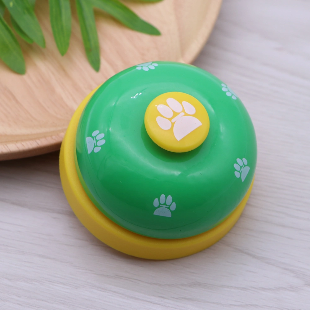 Pet Dog Potty Training Bells Footprint Pattern Communication Device for Dogs Puppy (Green and Yellow)