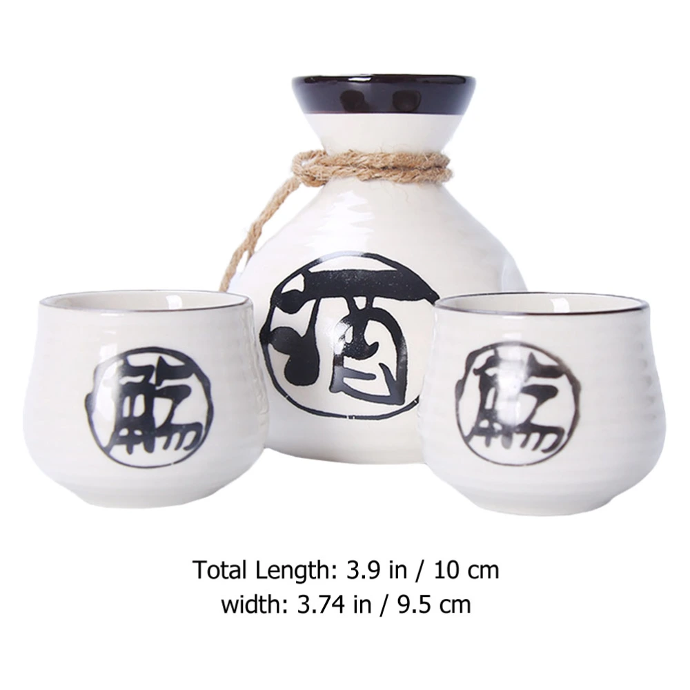 1 Set Japanese Style Sake Pot Wine Cup Kit Elegant Hand-held Pot Wine Cup Set