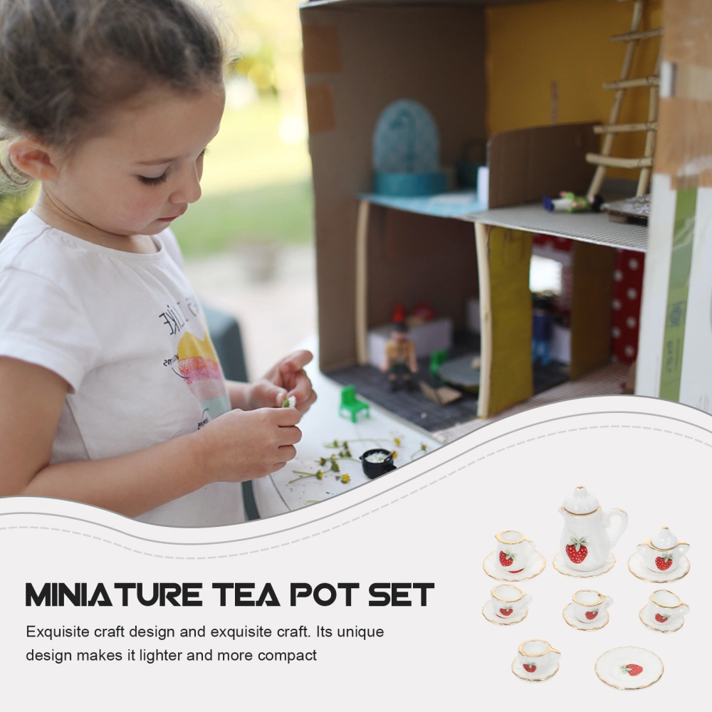 1 Set Mini House Mini Tea Cup Set Food Play Model Toys Mini House Accessories