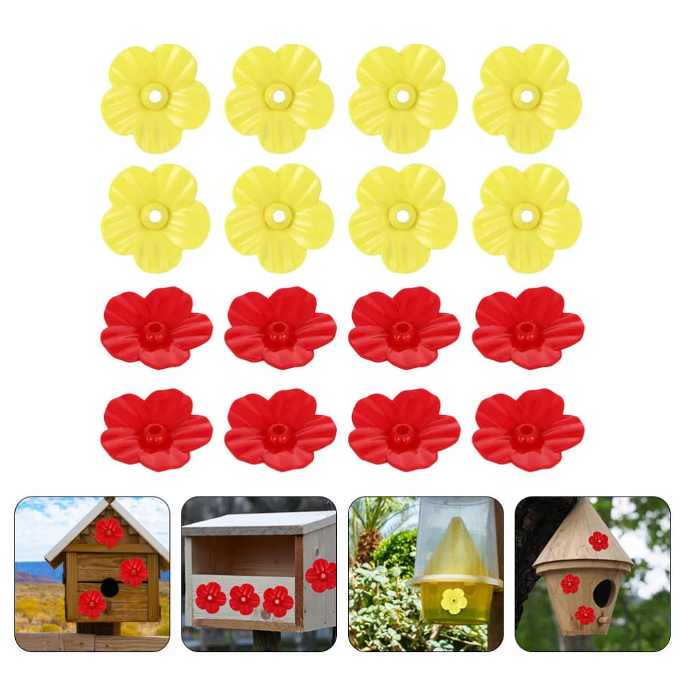 18 Pcs Hummingbird Feeders Plastic Hummingbird Feeders Replacement Flower