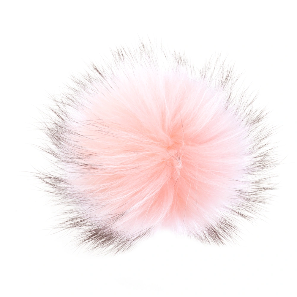 Faux Fur Fluffy Pompom with Snap Fastener Comfortable Clothes Accessory for Hats Shoes Scarves Bags(Pink)