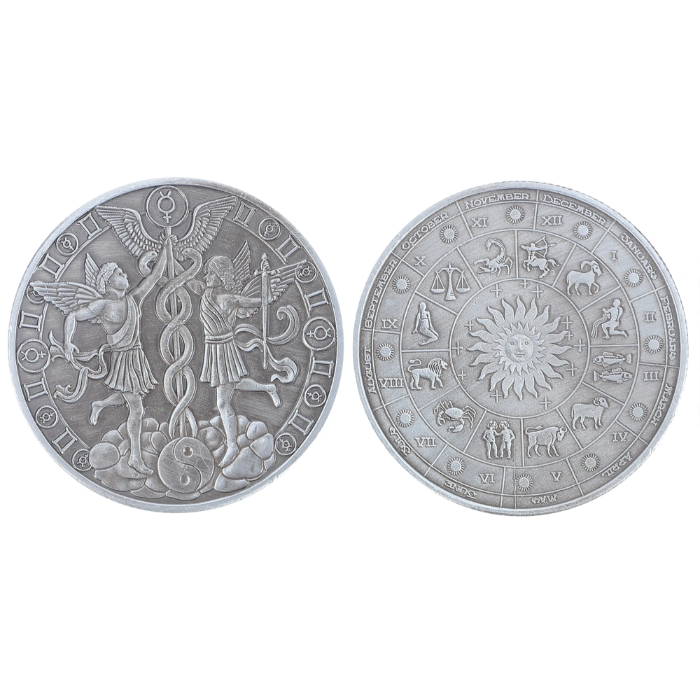 2Pcs Constellation Souvenir Coins Divination Coins Gemini Commemorative Coins