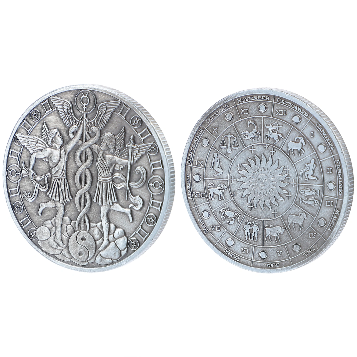 2Pcs Constellation Souvenir Coins Divination Coins Gemini Commemorative Coins